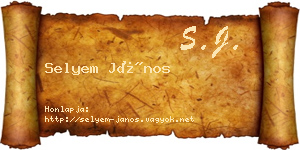 Selyem János névjegykártya