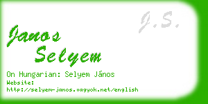 janos selyem business card